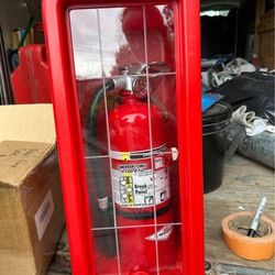 Amerex fire extinguisher and cabinet