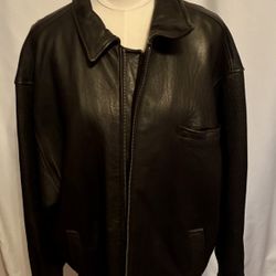 Black Leather Jacket XL