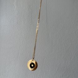 Vinyl LP Record Gold Necklace With Pendant