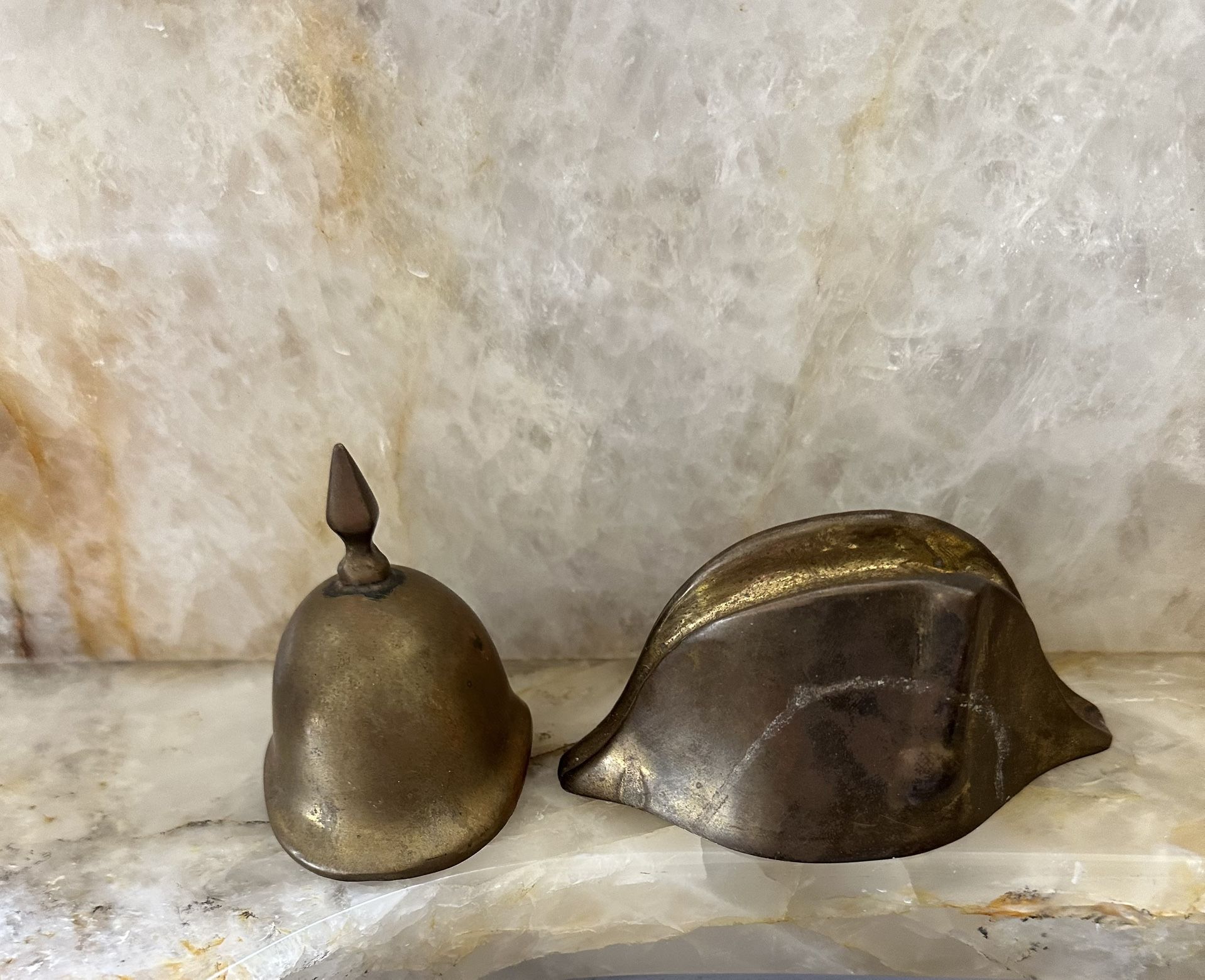 WWII Brass Paperweights Military Hats Made In Japan