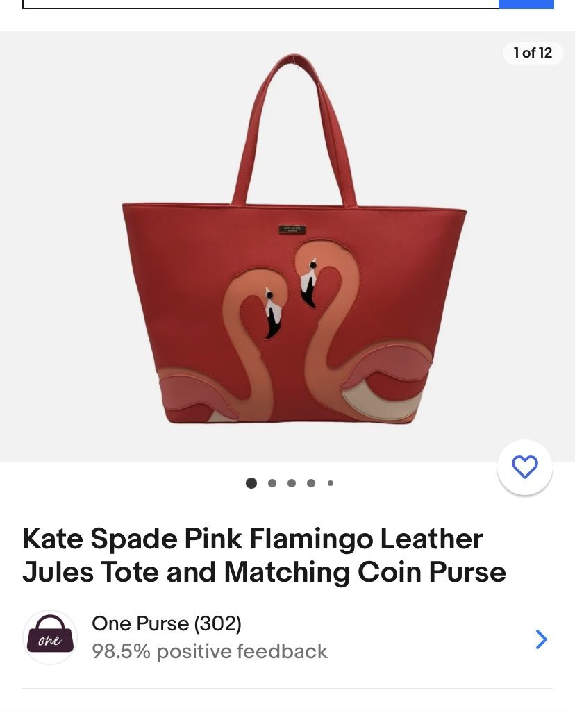 Kate Spade Pink Flamingo Leather Jules Tote 