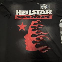 Hellstar Sports Black & Red Cotton T Shirt