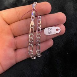 925 Silver Figaro Bracelet 