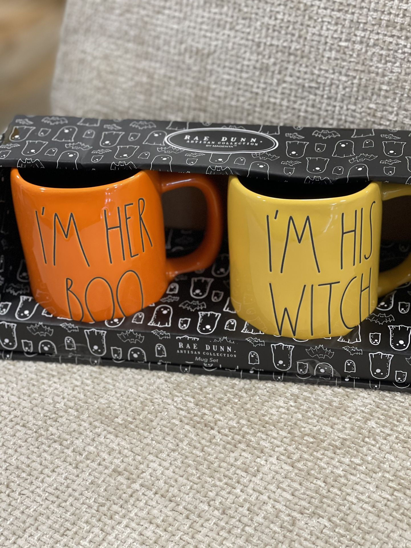 Rae Dunn I'm her Boo & I'am his witch mugs set of 2