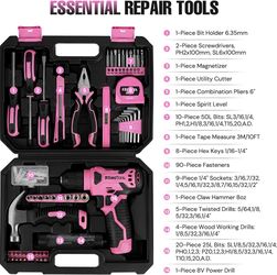 Tool Kit with 8V Cordless Drill, 156 Piece Tool Set