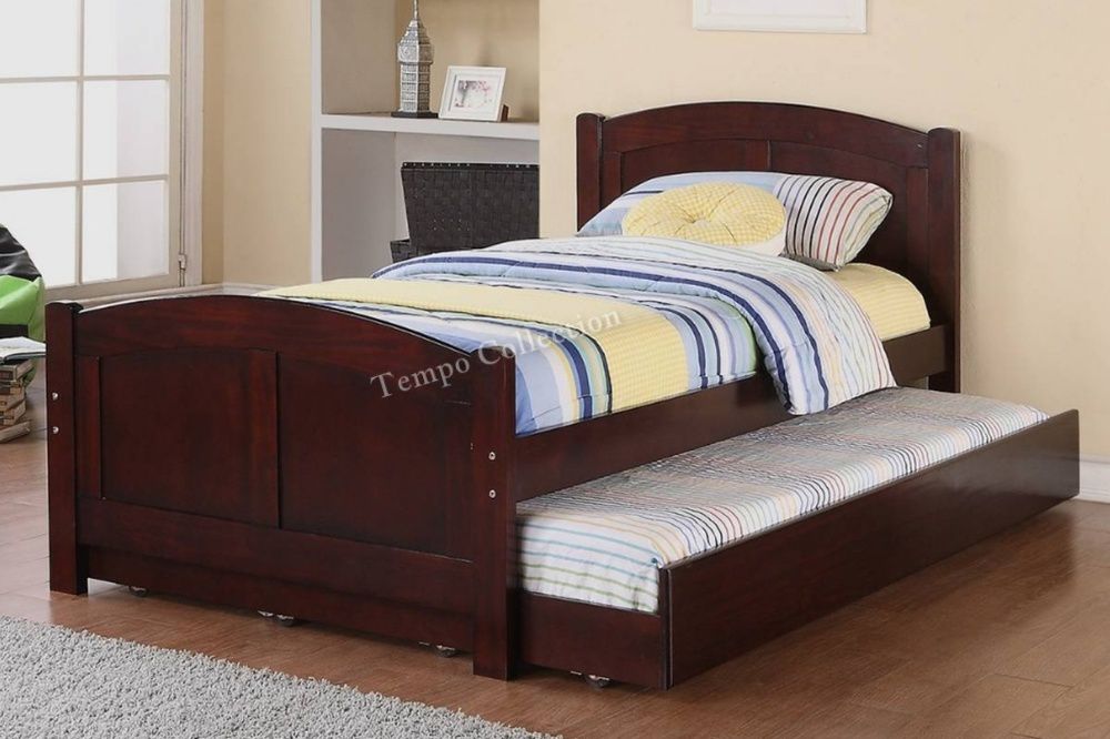 Twin Bed With Trundle, Espresso Color, SKU#10F9217