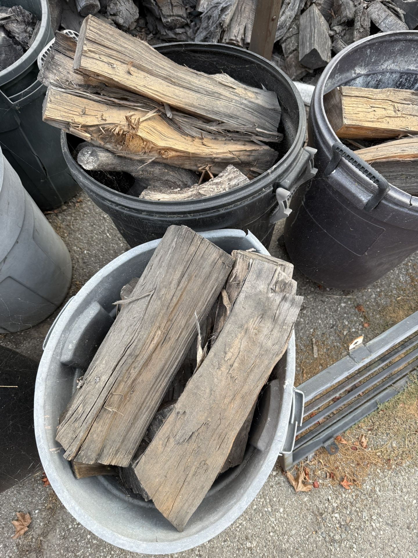 Fire Wood. Trash Can Full Of Seasoned Fire Wood. Pick Up In Pasadena.