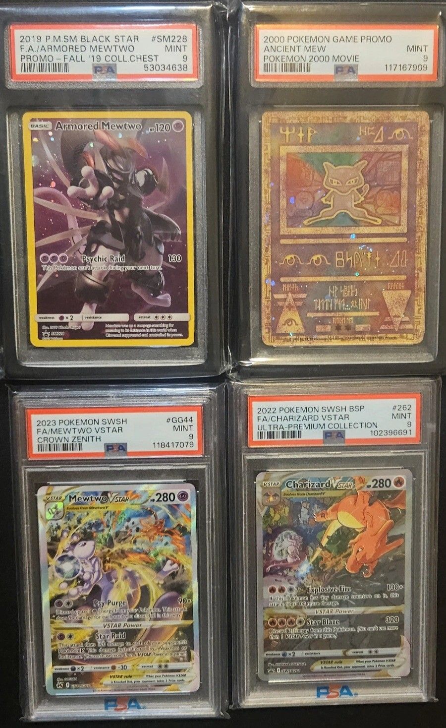 PSA 9 POKEMON SLABS MEW MEWTWO CHARIZARD