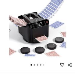 2-in-1 Automatic Card Shuffler and Dealer - USB-C Rechargeable, Wireless Remote Control, 180°/360° Rotation for Poker, UNO, Blackjack, Game Nights - 4