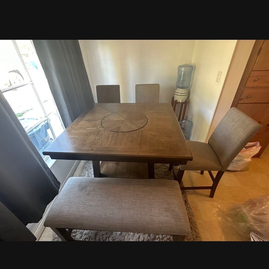 Living Spaces -Kitchen Table With Bench