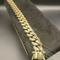 14K Stamped Cuban Bracelet 8.5IN