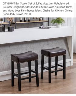 Leather Barstool Set Of 2