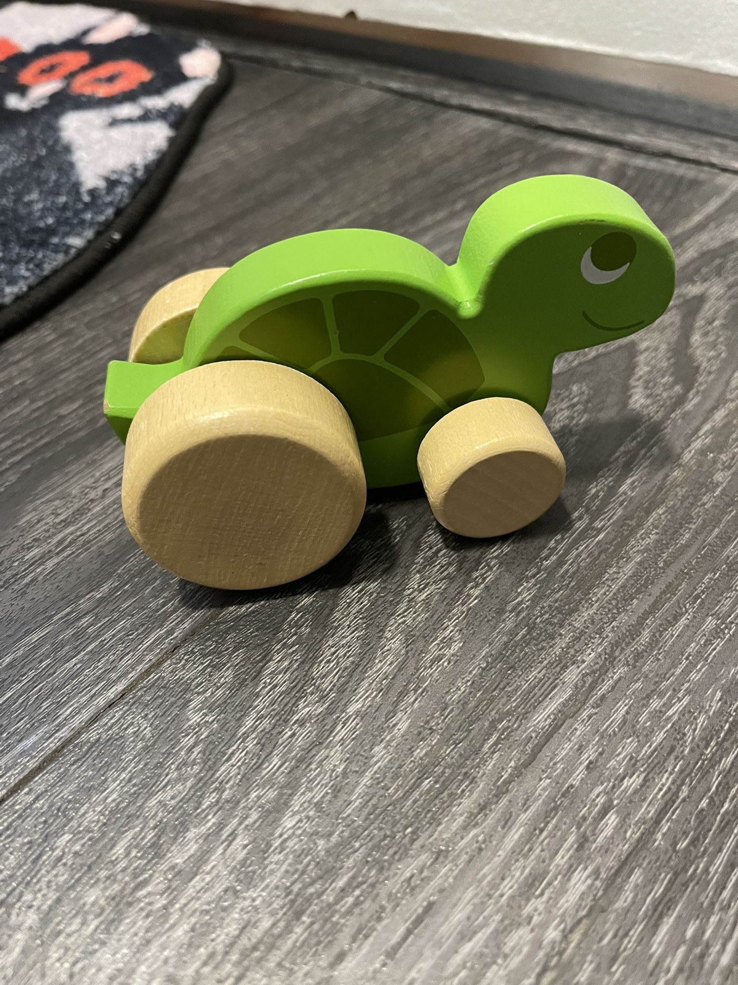 Wood rolling turtle. “ bounces” up and down as it rolls! Wood baby toddler toy
