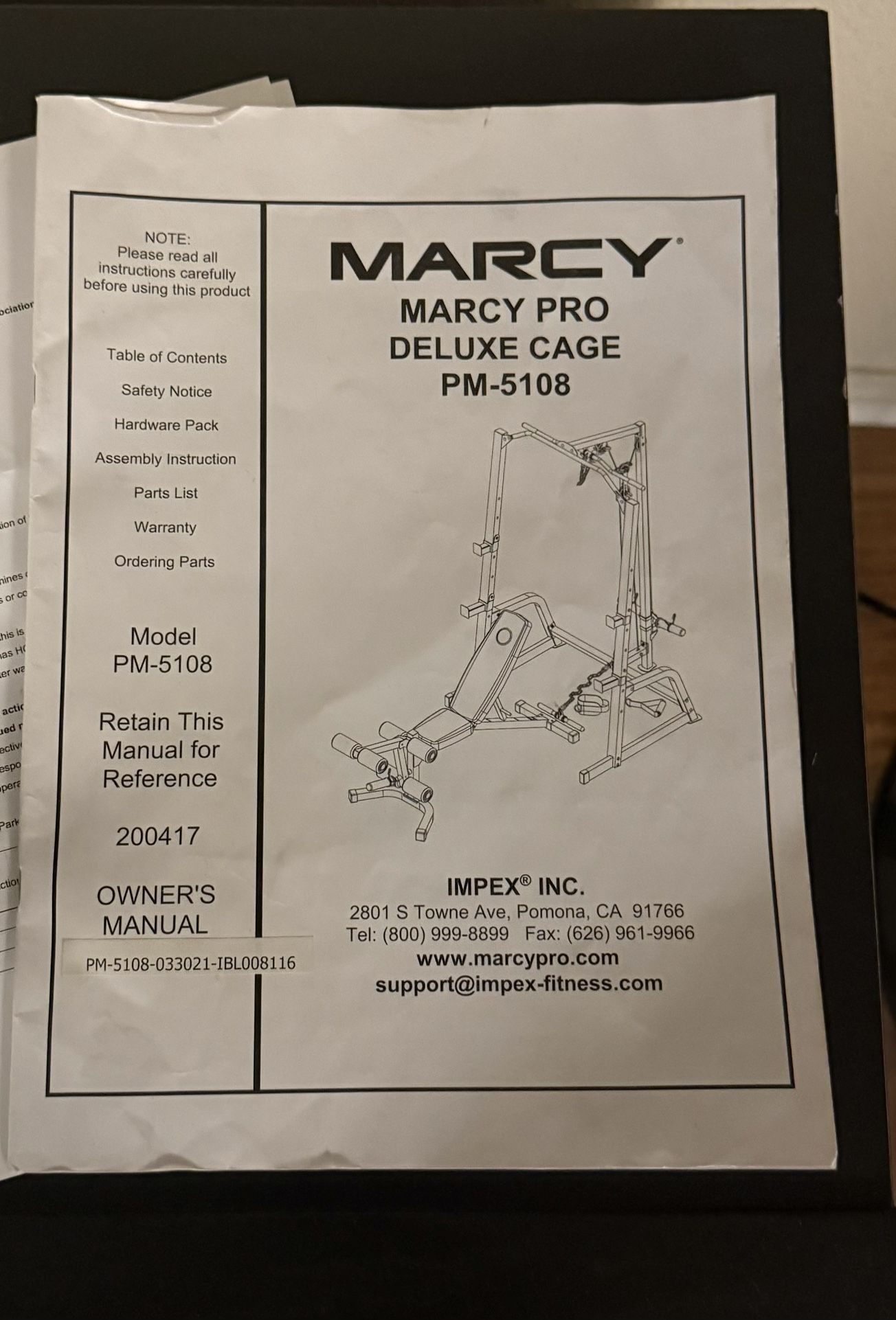 Marcy Pro Deluxe Cage PM 5108