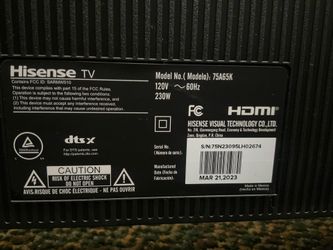 Hisense 75 inch HDTV