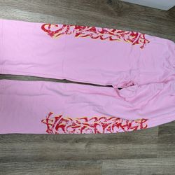 Pink Red Balenciaga Sweat Pants 