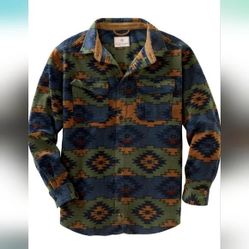 Legendary Whitetails Men's Long Sleeve Fleece Button Up Shirt Aztec Thick Medium