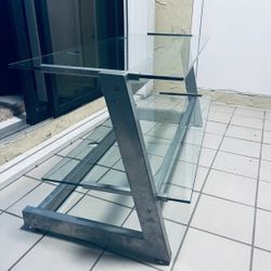 TV table in tempered glass