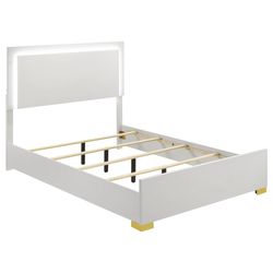 White Bed Frame with Gold Legs