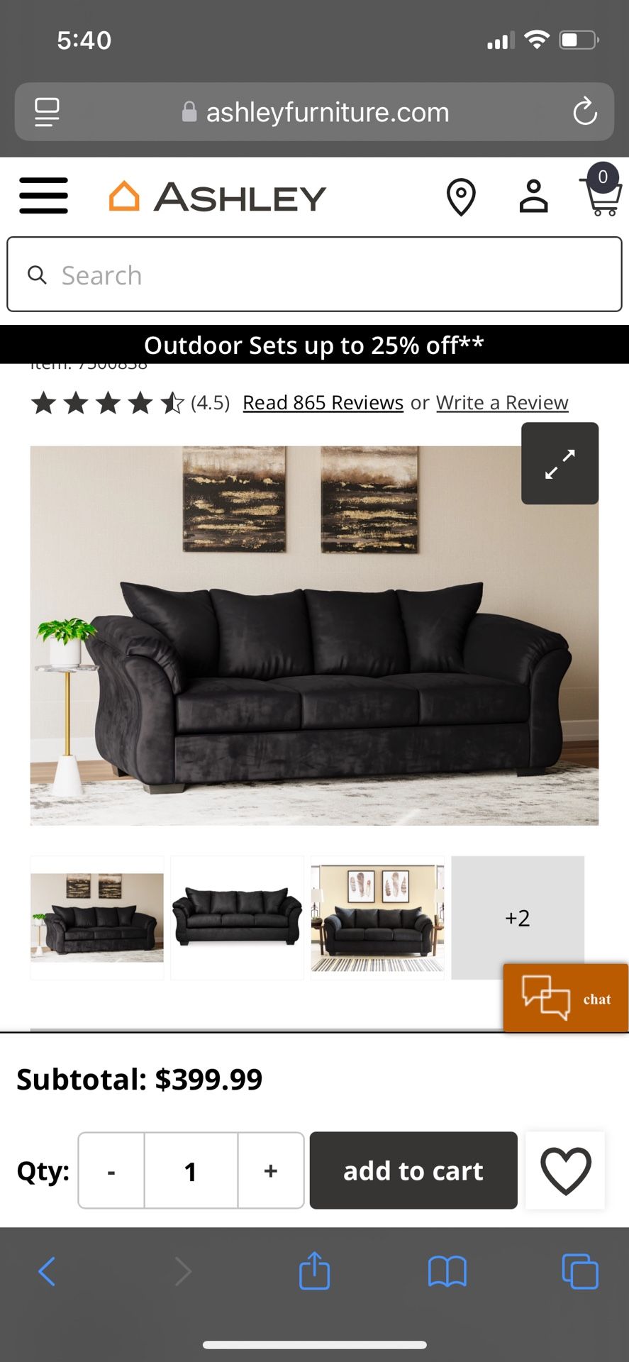 Black Darcy Sofa Couch