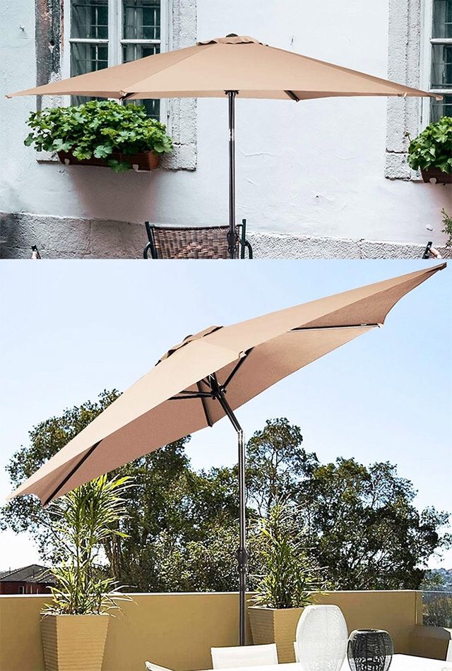 Brand New $45 each Outdoor 10’ FT Patio Umbrella Garden Table Market Beach w/ Tilt Crank