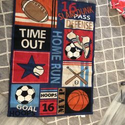 Baseball Foot Basketball Soccer Kids Rug 3x4