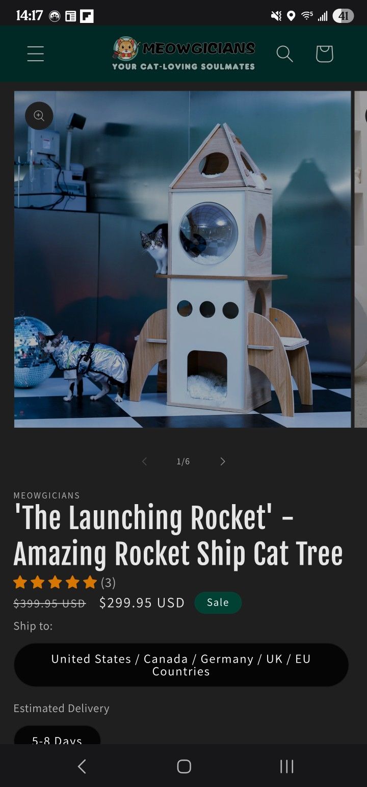 Cat Tree House (Rocket Ship)