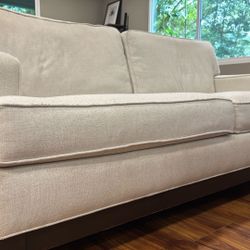 Off-White Ethan Allen Sofa + Ottoman