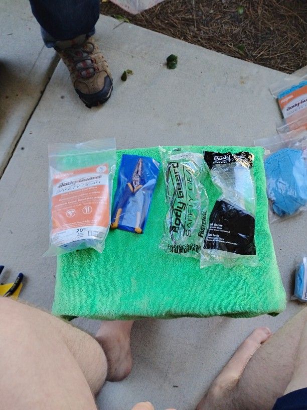 Tools Safety Glasses Rubber Gloves 