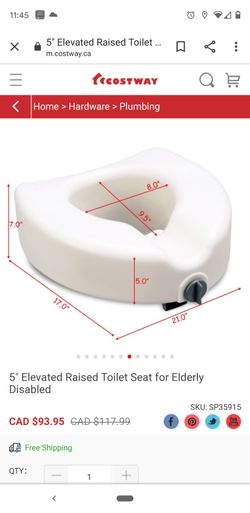 Elevated 5in Toilet Seat ***BRAND NEW