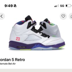 jordan 5 bel air size 9.5 brand new og all never worn 