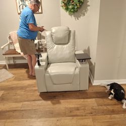 Leather Rocker Recliner Electric Bluetooth Enable