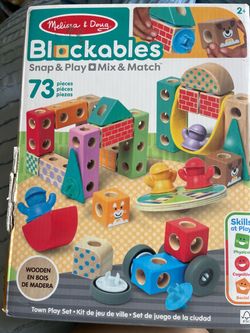 Melissa & Doug Blackables Wooden Town Play Set 73 Pieces