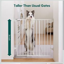 Dog Gate with No Threshold Design Walk Thru Door/ Safety Gate for Babies, Elders and Pets, Fits Door