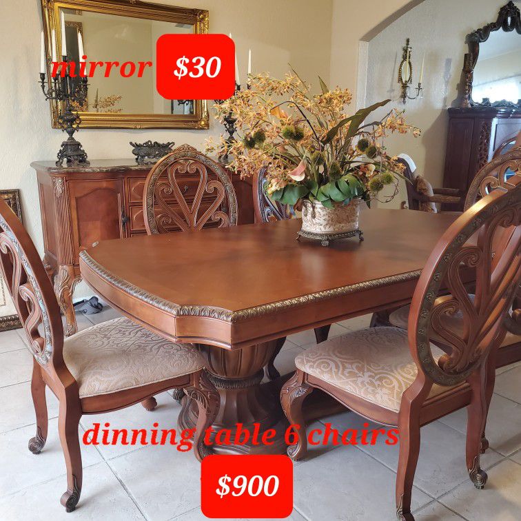 Dinning Table, Mirror, Frame & Sieboard / Buffet Table

