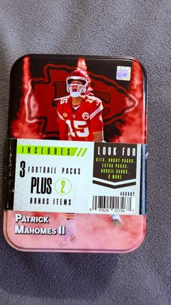 2024 Football Tin - PATRICK MAHOMES - 3 Packs + 2 Bonus Items .. New/Factory Sealed