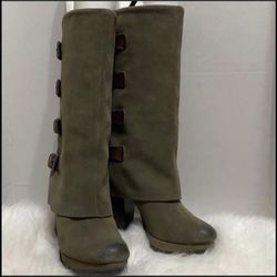 Report Womens Monroe Green Suede Leather Buckle size 7.5