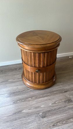 Vintage Round Wooden Side Table