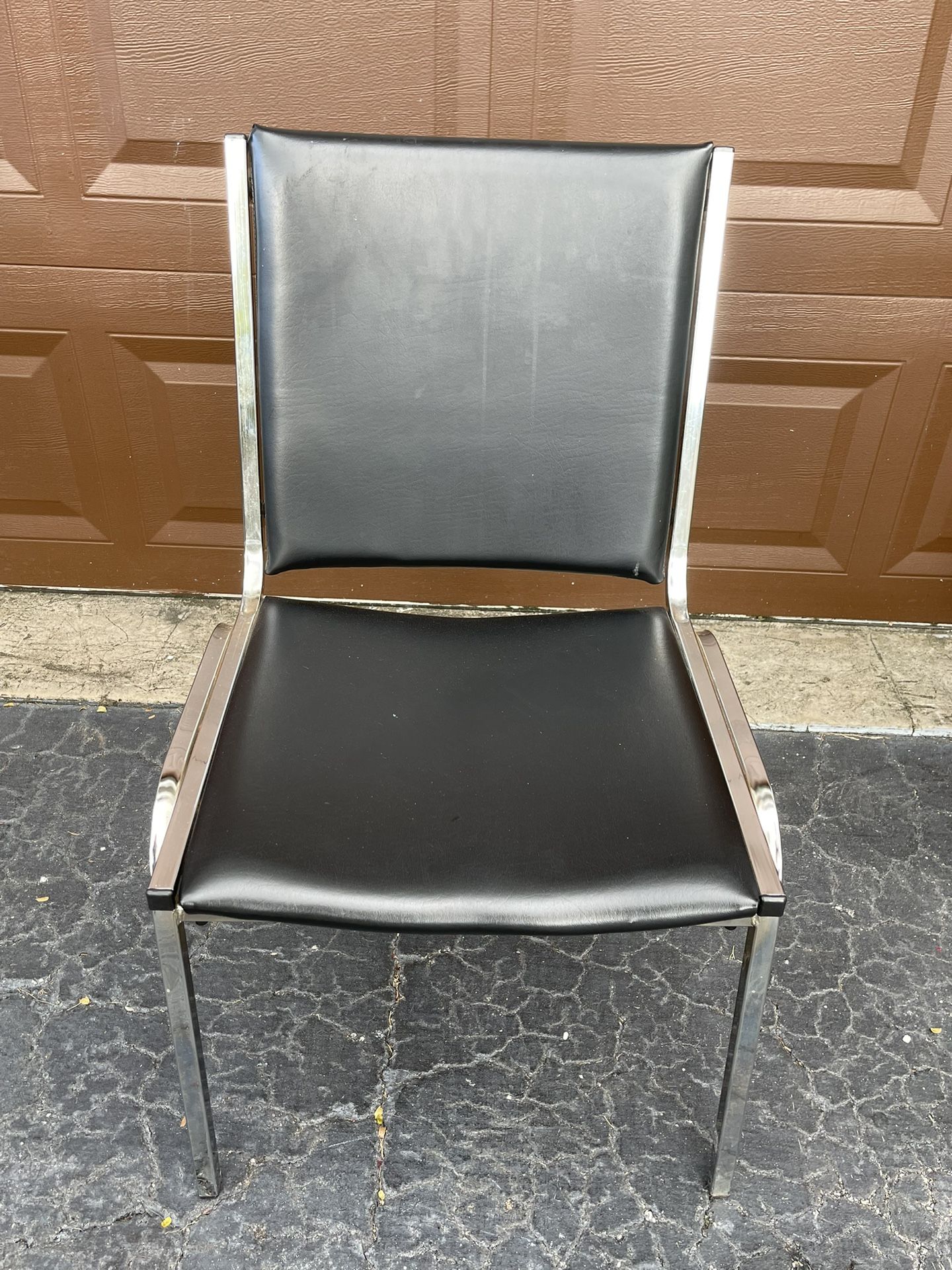 Black Faux Leather Office Chair