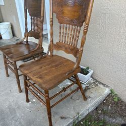 Hand Carved Wood Chairs 