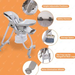 High Chairs for Babies and Toddlers, 8 in 1 Baby High Chair Clearance with Adjustable Seat Back