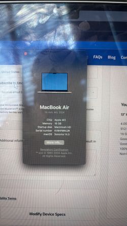 Apple MacBook Air 13” M3 — 16GB RAM | Excellent Condition