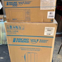 New microfridge size 2 ft top x 18.5” wide x 18” Back fridge have 1 dent on the bottom but nothing else asking $300