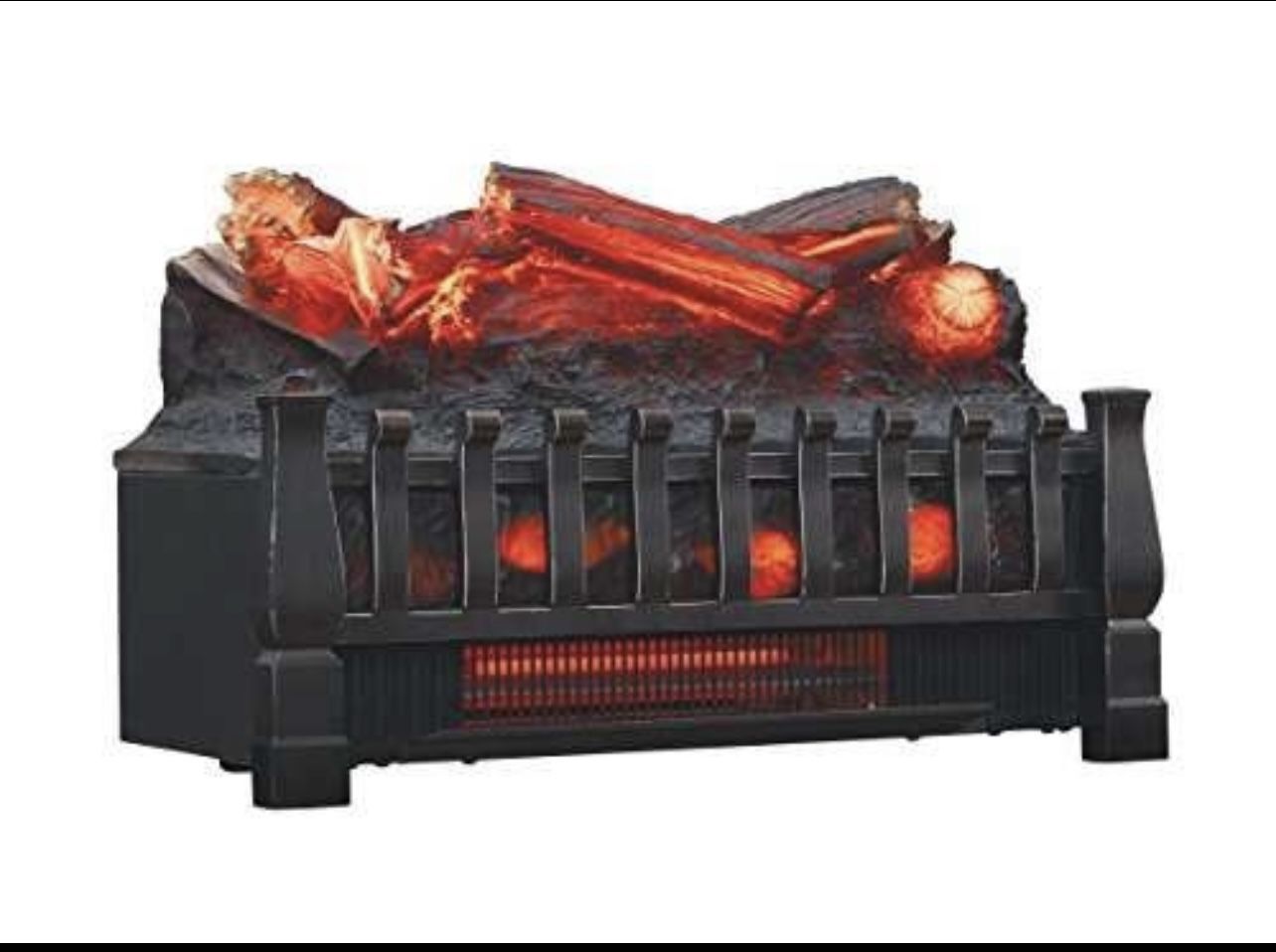 Duraflame DFI030ARU Infrared Quartz Set Heater with Realistic Ember Bed and Logs, Black