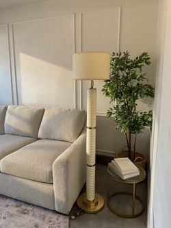 Vintage 80s Post- modern Ceramic & Brass Floor Lamp - Delivery available