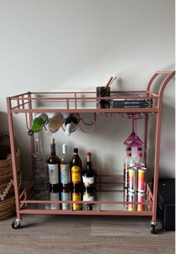 Rose gold bar cart