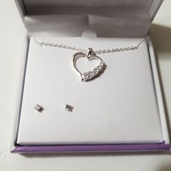 Necklace&Earrings Silver Plated New