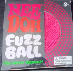 PINK Needoh FUZZ BALL Flower Power Nee Doh Squish Stress Ball NEE-DOH Fuzzball