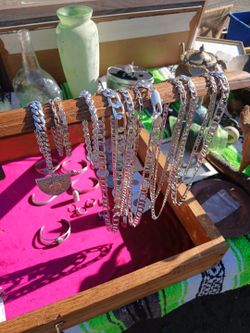 Silver-925  Chain Necklaces and Bracelets Lot