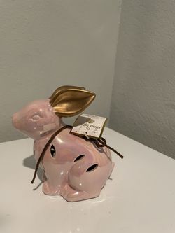 Pink And Gold Easter Bunny
